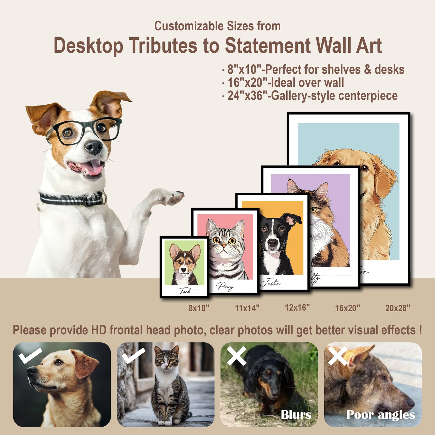 Custom pet portrait artwork preview by Gleamify