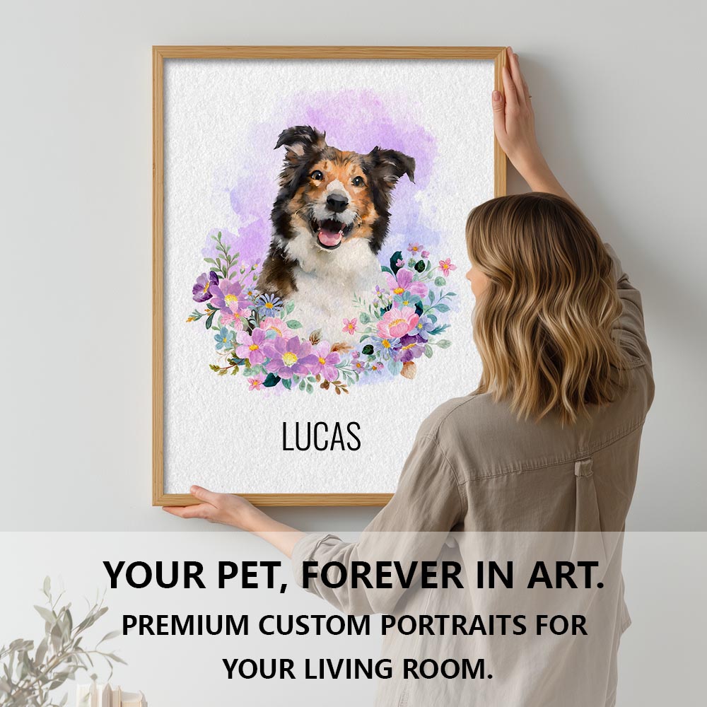 Multi-Pet Portrait - Floral Elegance Edition