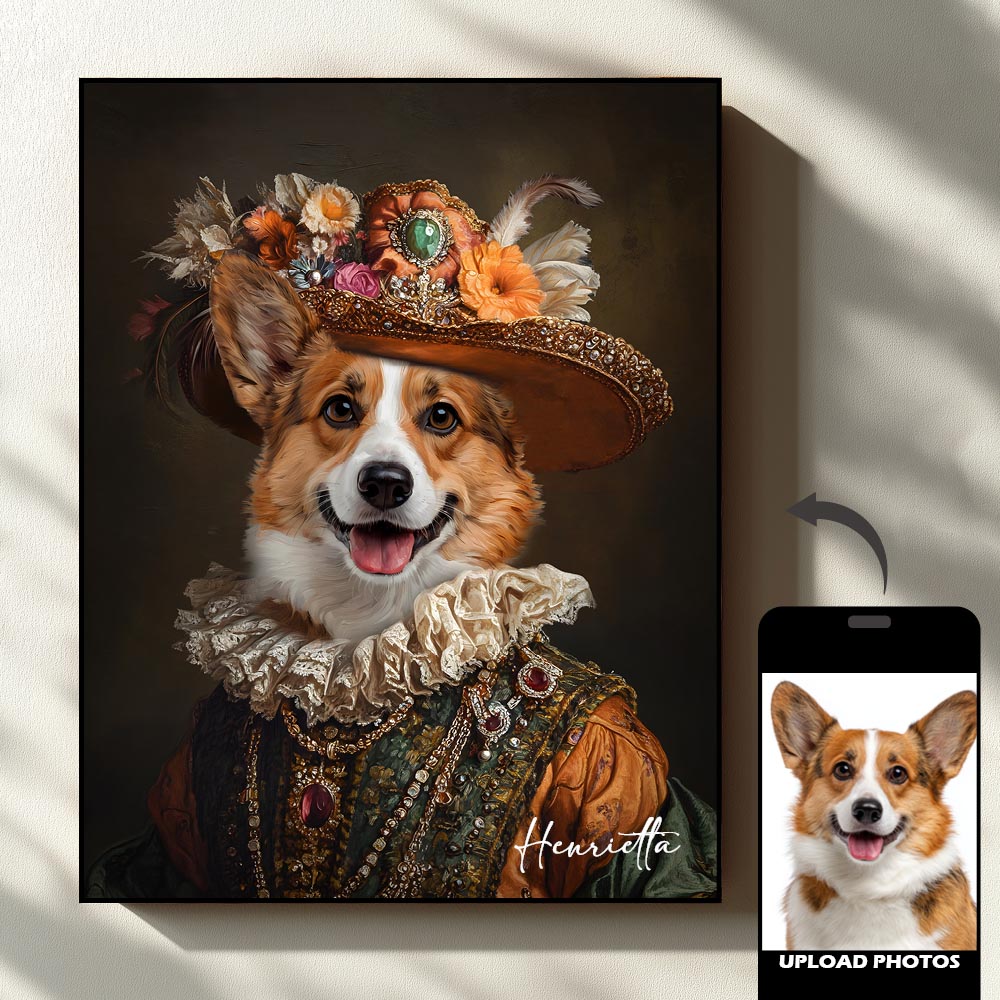 Miss royal pet portrait artwork preview by Gleamify