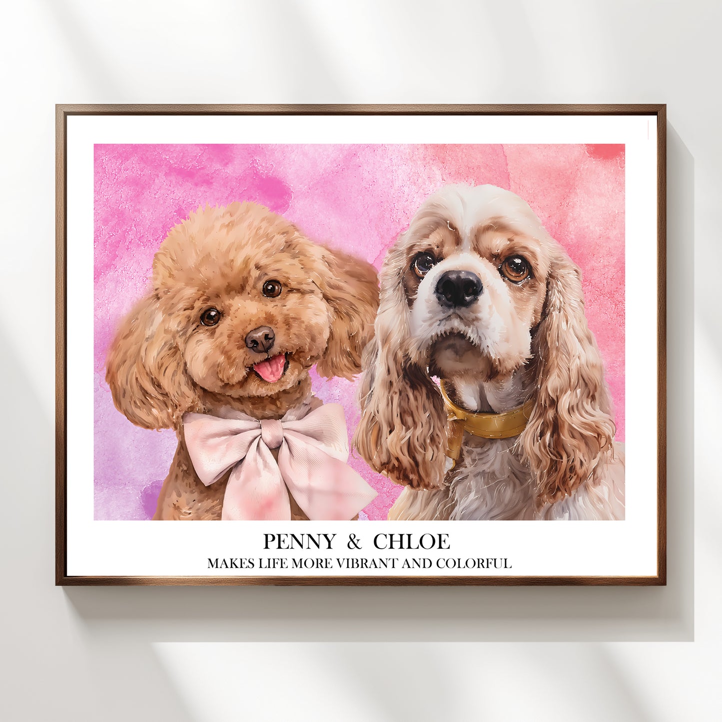 Multi-Pet Portrait - Fashion Muse Edition custom multi-pet portrait artwork