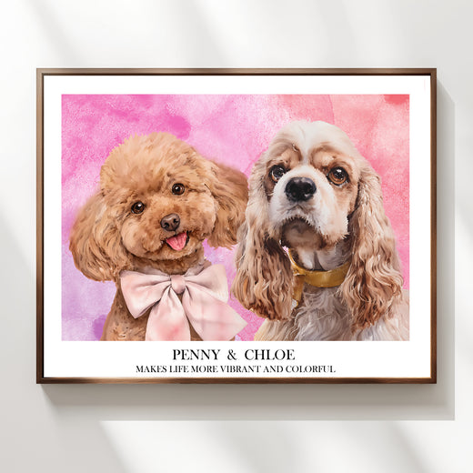 Multi-Pet Portrait - Fashion Muse Edition
