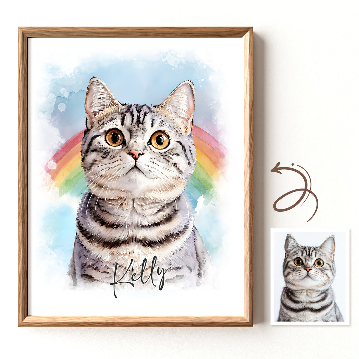 Custom pet portrait artwork preview by Gleamify