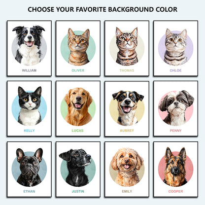 Multi-Pet Portrait - Halo Frame Edition