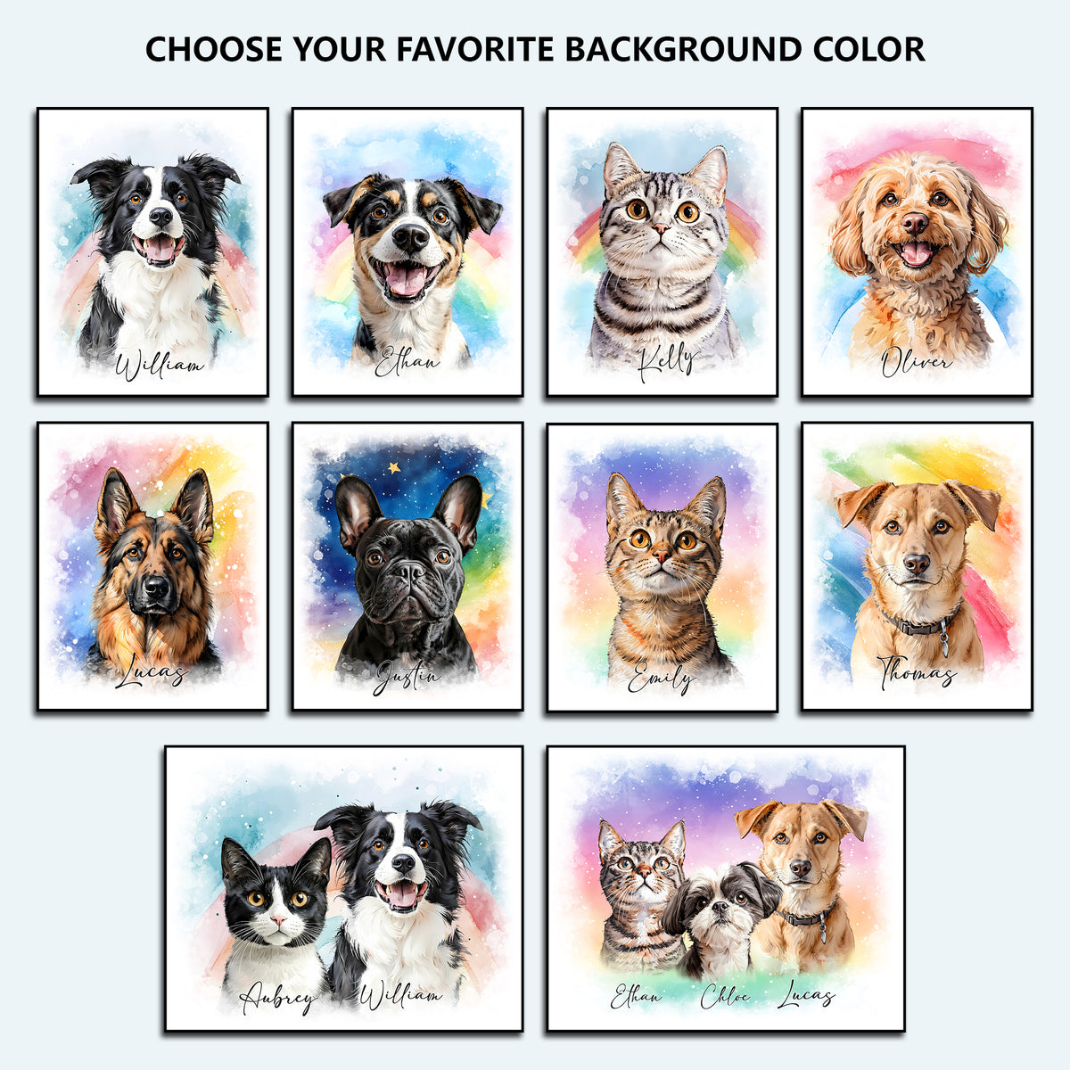 Custom pet portrait artwork preview by Gleamify