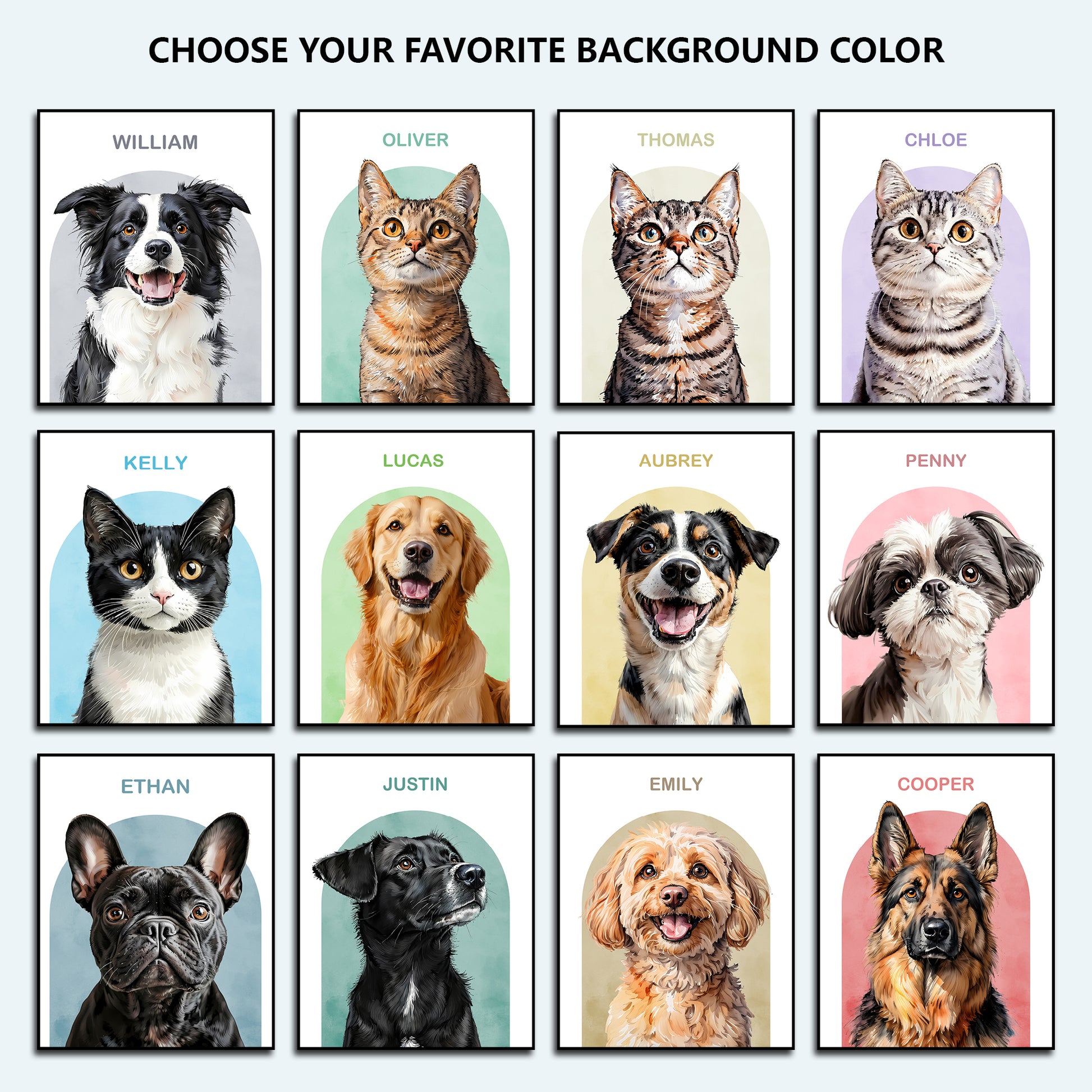 Custom pet portrait artwork preview by Gleamify