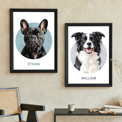 Multi-Pet Portrait - Halo Frame Edition