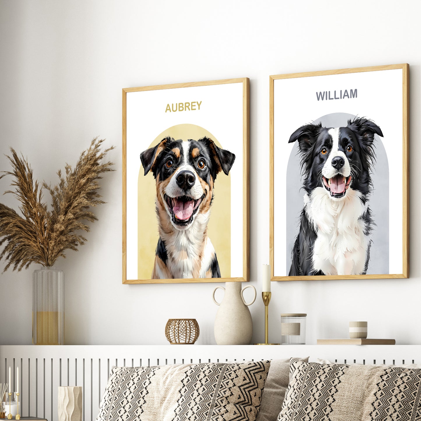 Custom pet portrait artwork preview by Gleamify