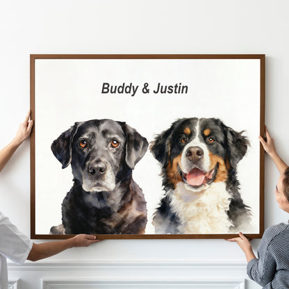 Custom pet portrait artwork preview by Gleamify