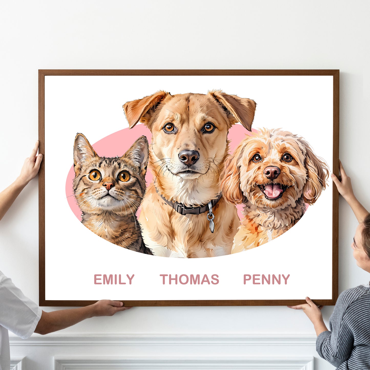 Multi-Pet Portrait - Halo Frame Edition