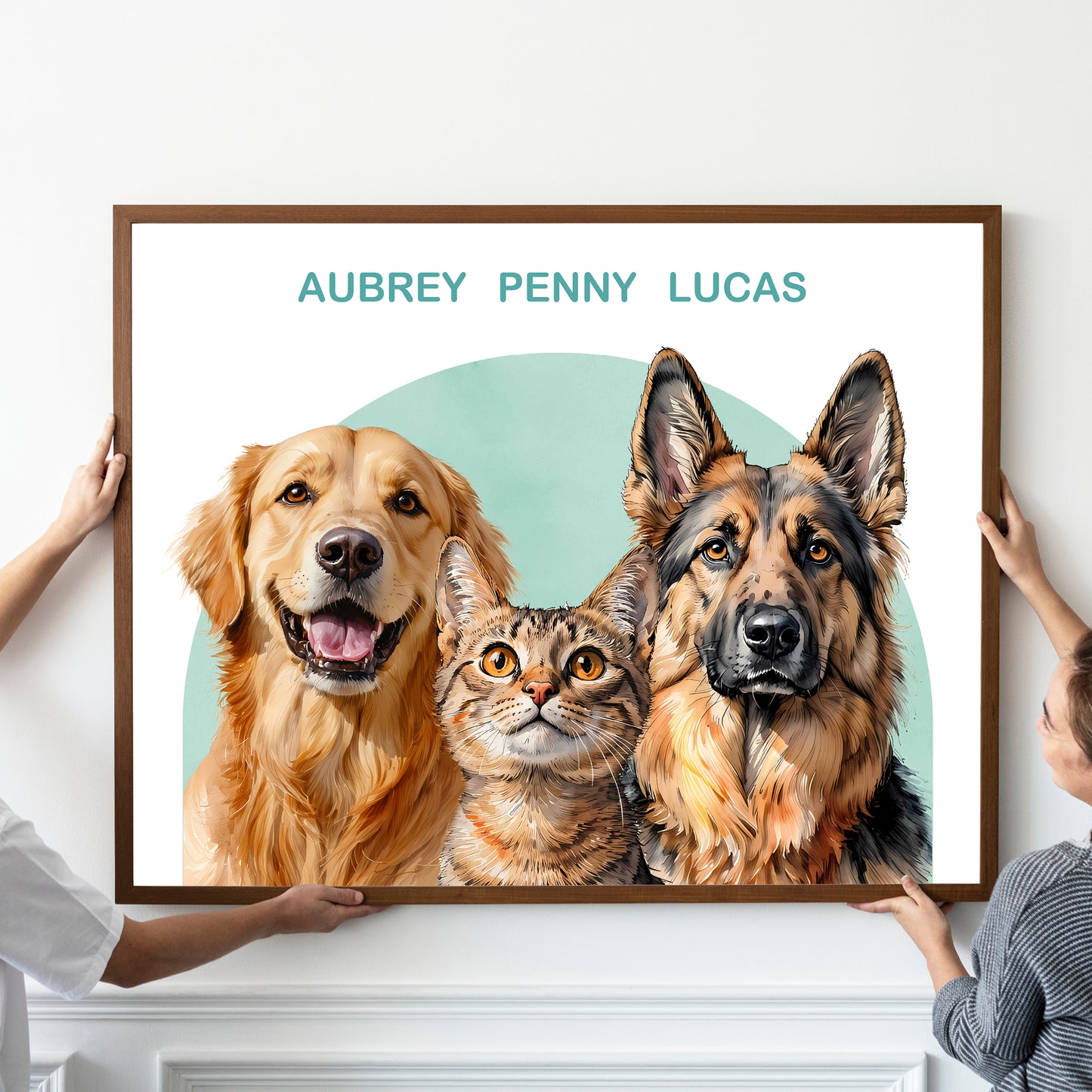 Custom pet portrait artwork preview by Gleamify