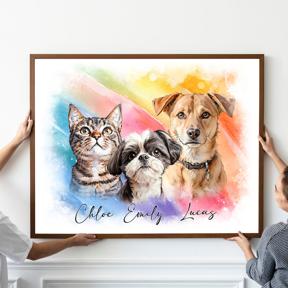 Custom pet portrait artwork preview by Gleamify