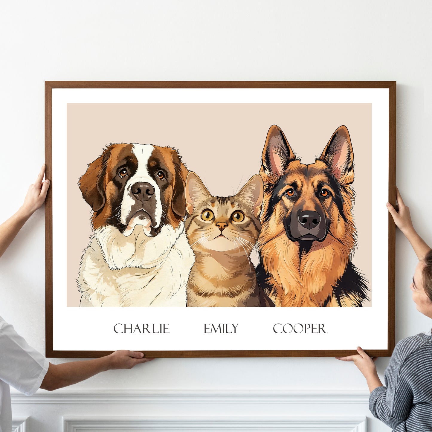 Custom pet portrait artwork preview by Gleamify