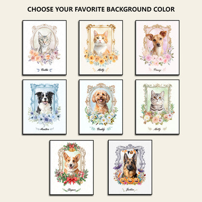 The Pet Portrait - Mirror Garden Edition custom pet portrait artwork