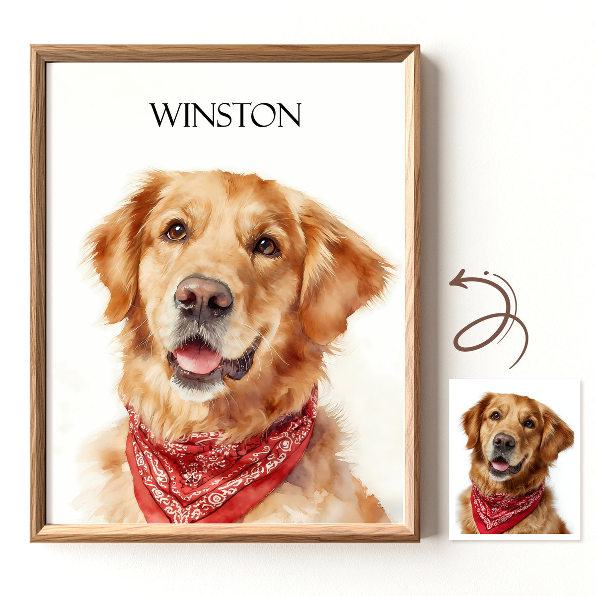 Custom pet portrait artwork preview by Gleamify