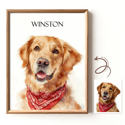 Custom pet portrait artwork preview by Gleamify