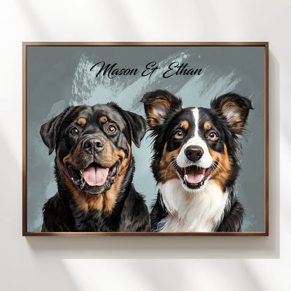 Multi-Pet Portrait - Modern Chic Edition