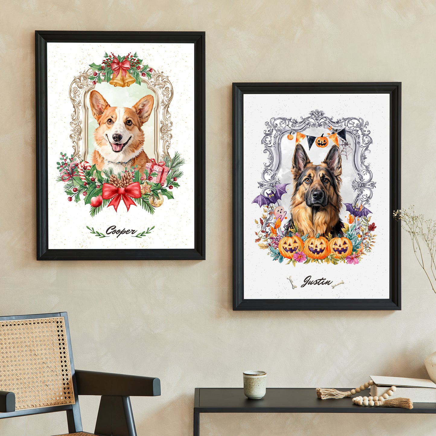The Pet Portrait - Mirror Garden Edition custom pet portrait artwork