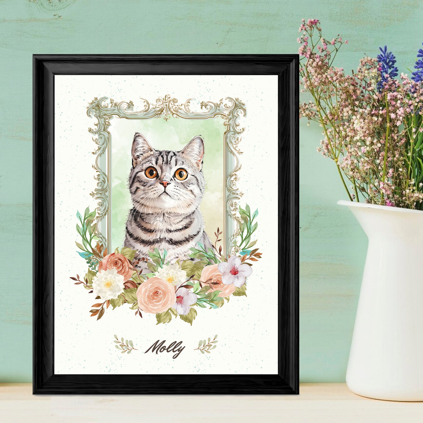 The Pet Portrait - Mirror Garden Edition custom pet portrait artwork