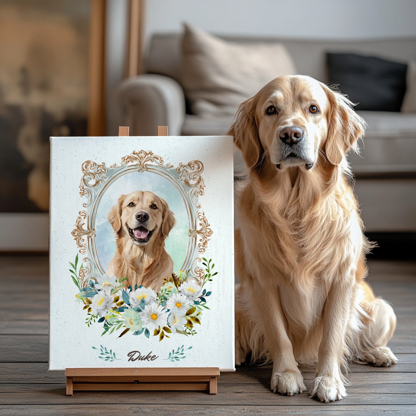 The Pet Portrait - Mirror Garden Edition custom pet portrait artwork