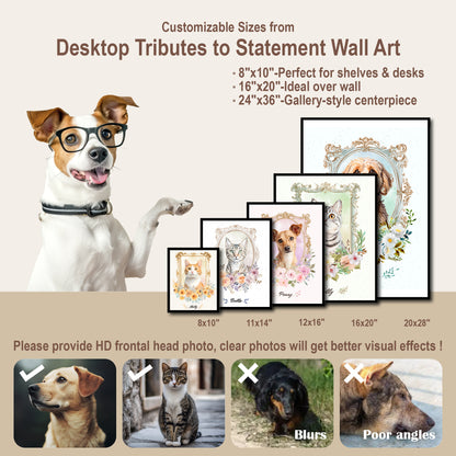 The Pet Portrait - Mirror Garden Edition custom pet portrait artwork