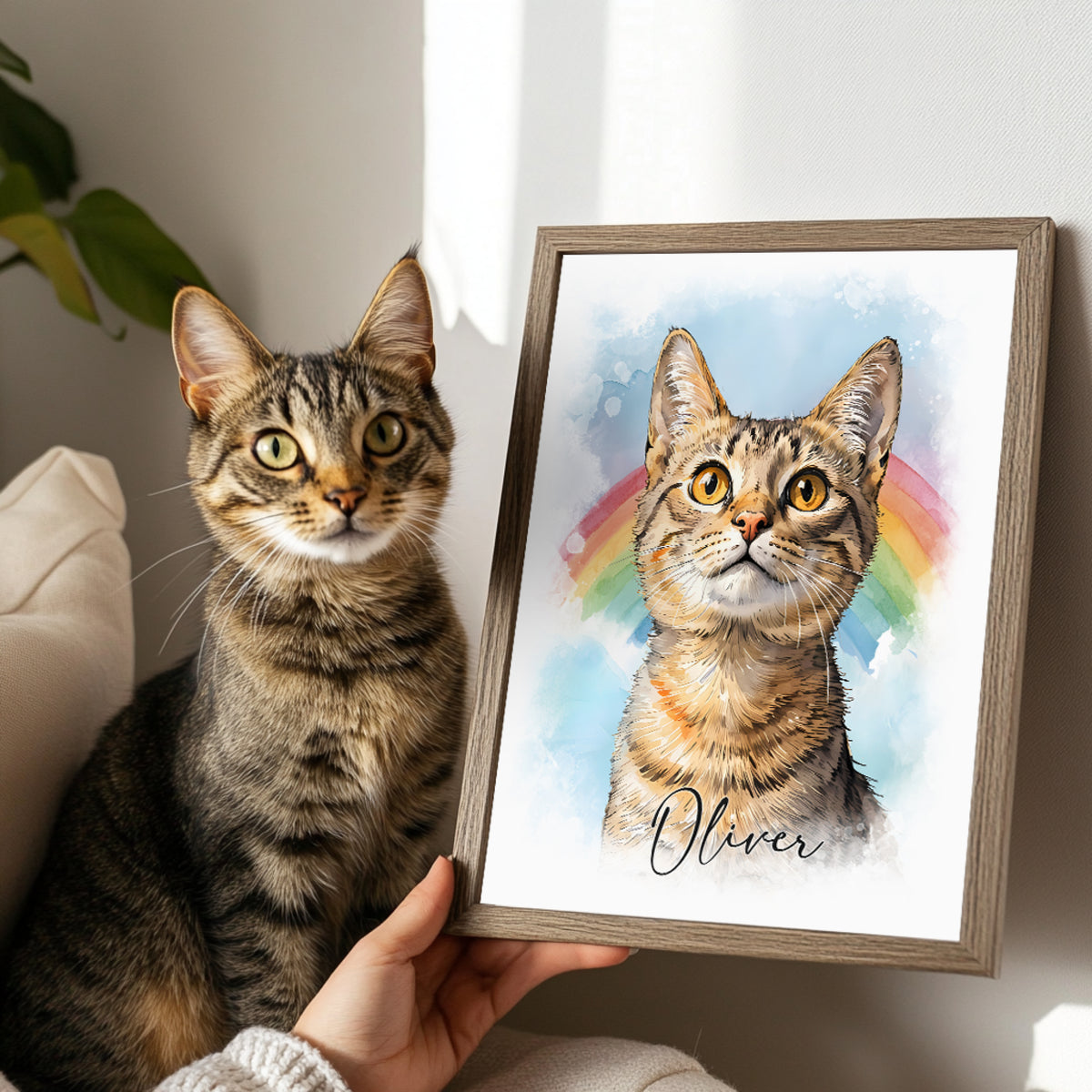 Custom pet portrait artwork preview by Gleamify