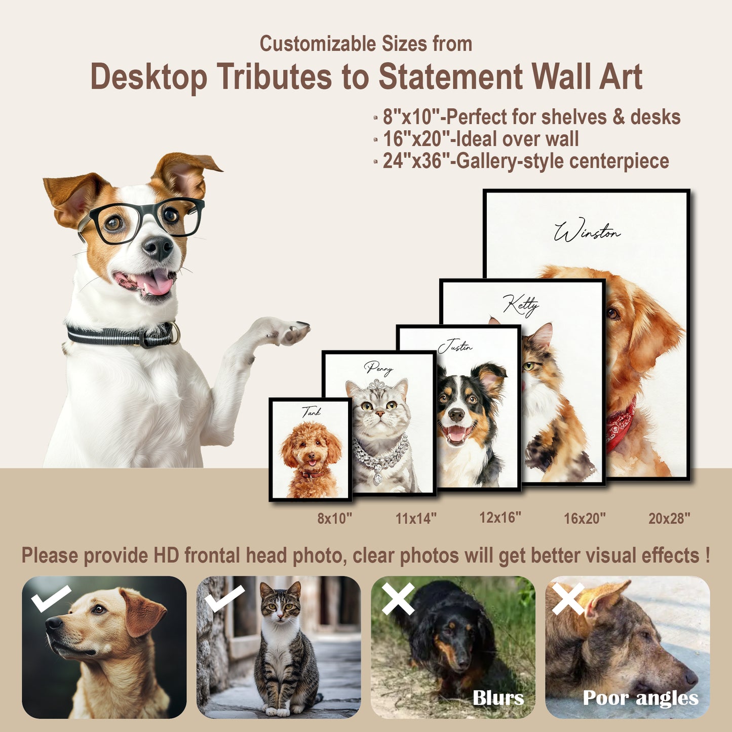 Custom pet portrait artwork preview by Gleamify