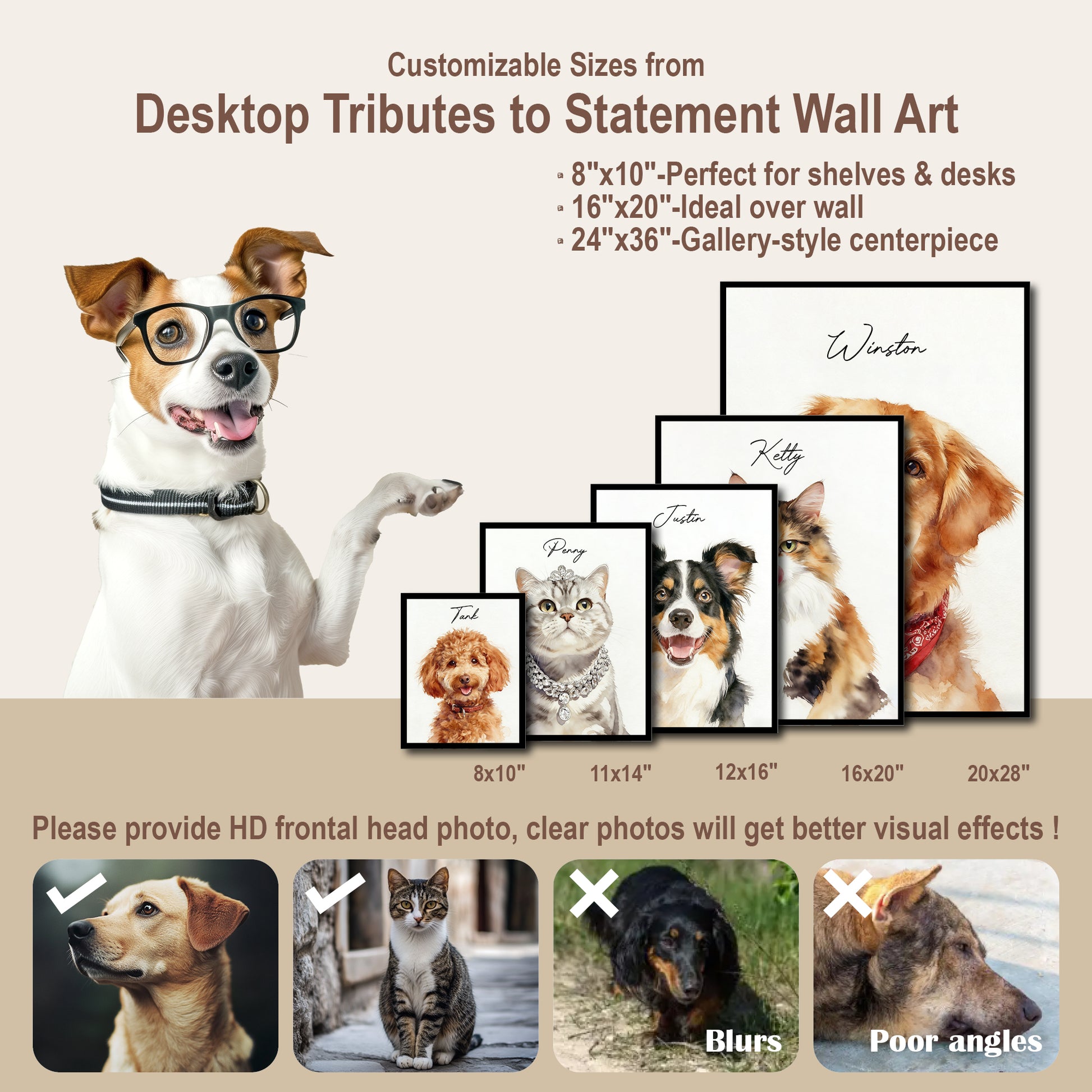 Custom pet portrait artwork preview by Gleamify