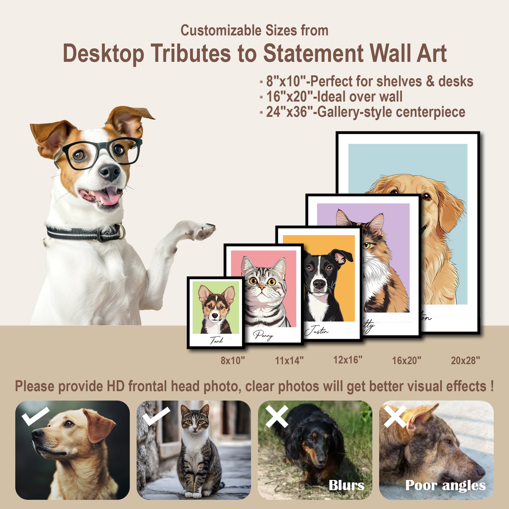 Custom pet portrait artwork preview by Gleamify