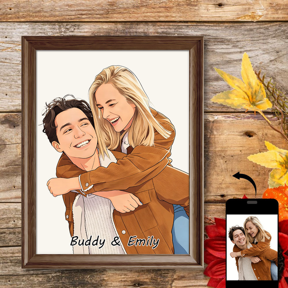 The Memory Portrait - Modern Linework Edition custom memory portrait artwork