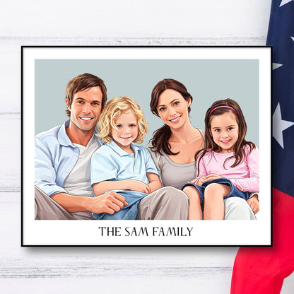 The Memory Portrait - Vibrant Muse Horizontal Edition custom memory portrait artwork