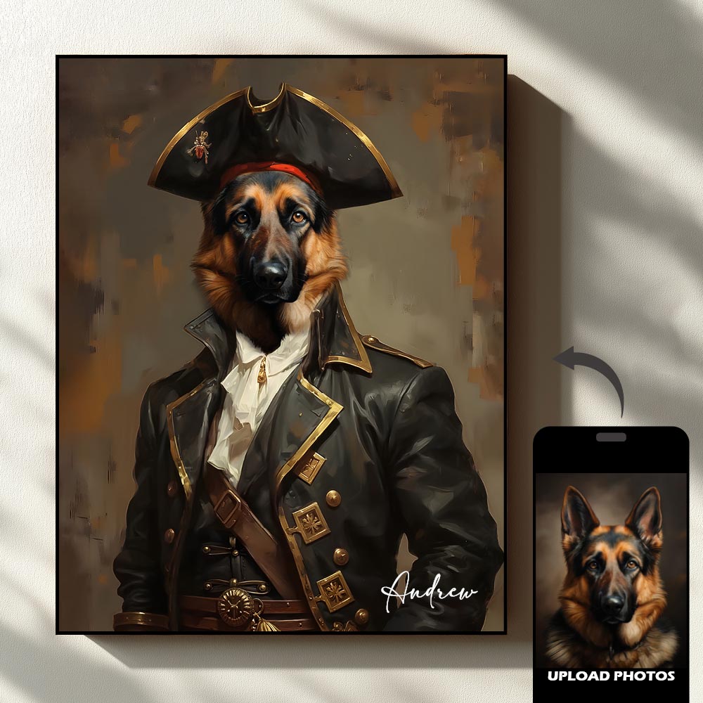 Adventurer royal pet portrait artwork preview by Gleamify