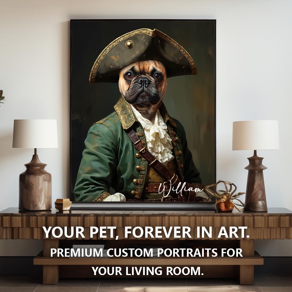 Adventurer royal pet portrait artwork preview by Gleamify