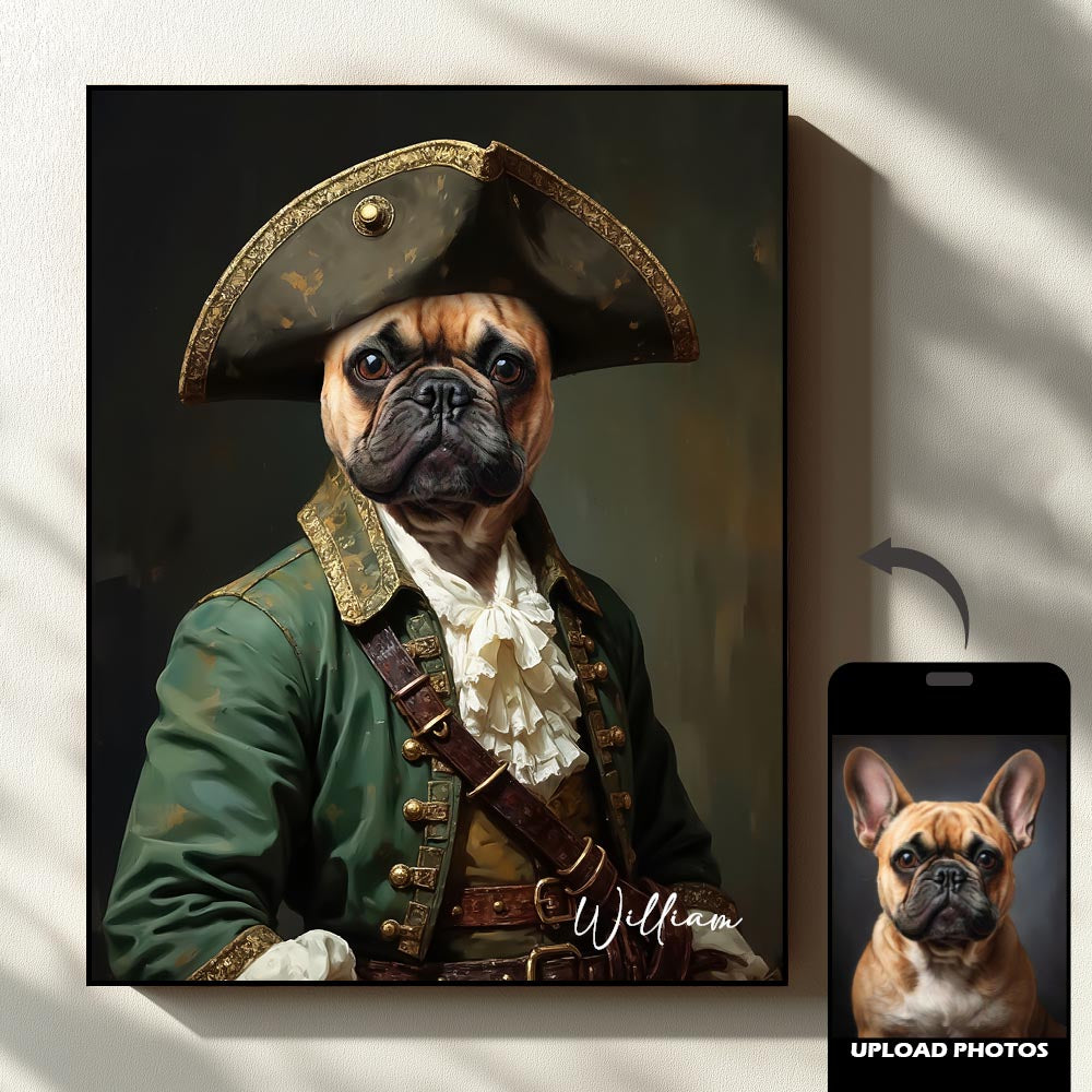 Adventurer royal pet portrait artwork preview by Gleamify