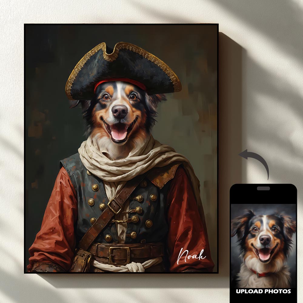 Adventurer royal pet portrait artwork preview by Gleamify