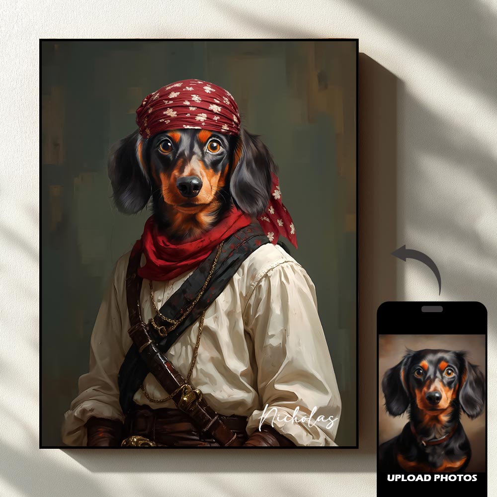Adventurer royal pet portrait artwork preview by Gleamify