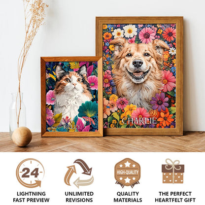 The Pet Portrait - Blooming Souls Edition custom pet portrait artwork