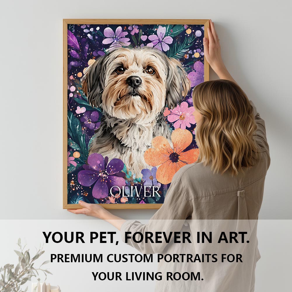 The Pet Portrait - Blooming Souls Edition custom pet portrait artwork