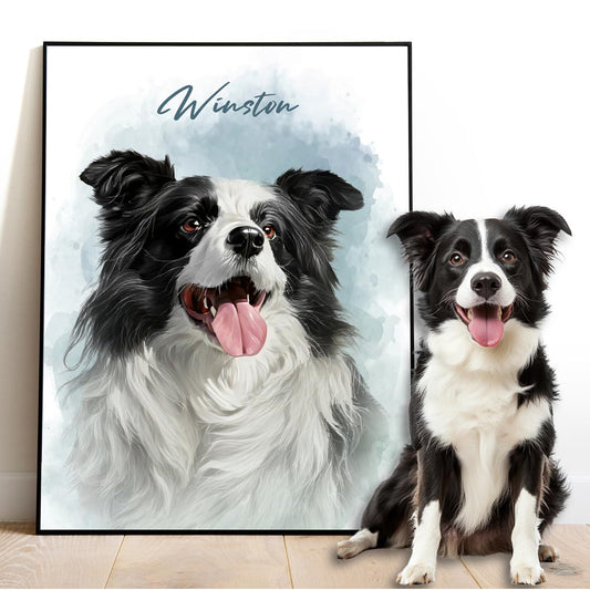 Multi-Pet Portrait - Classic Watercolor Edition