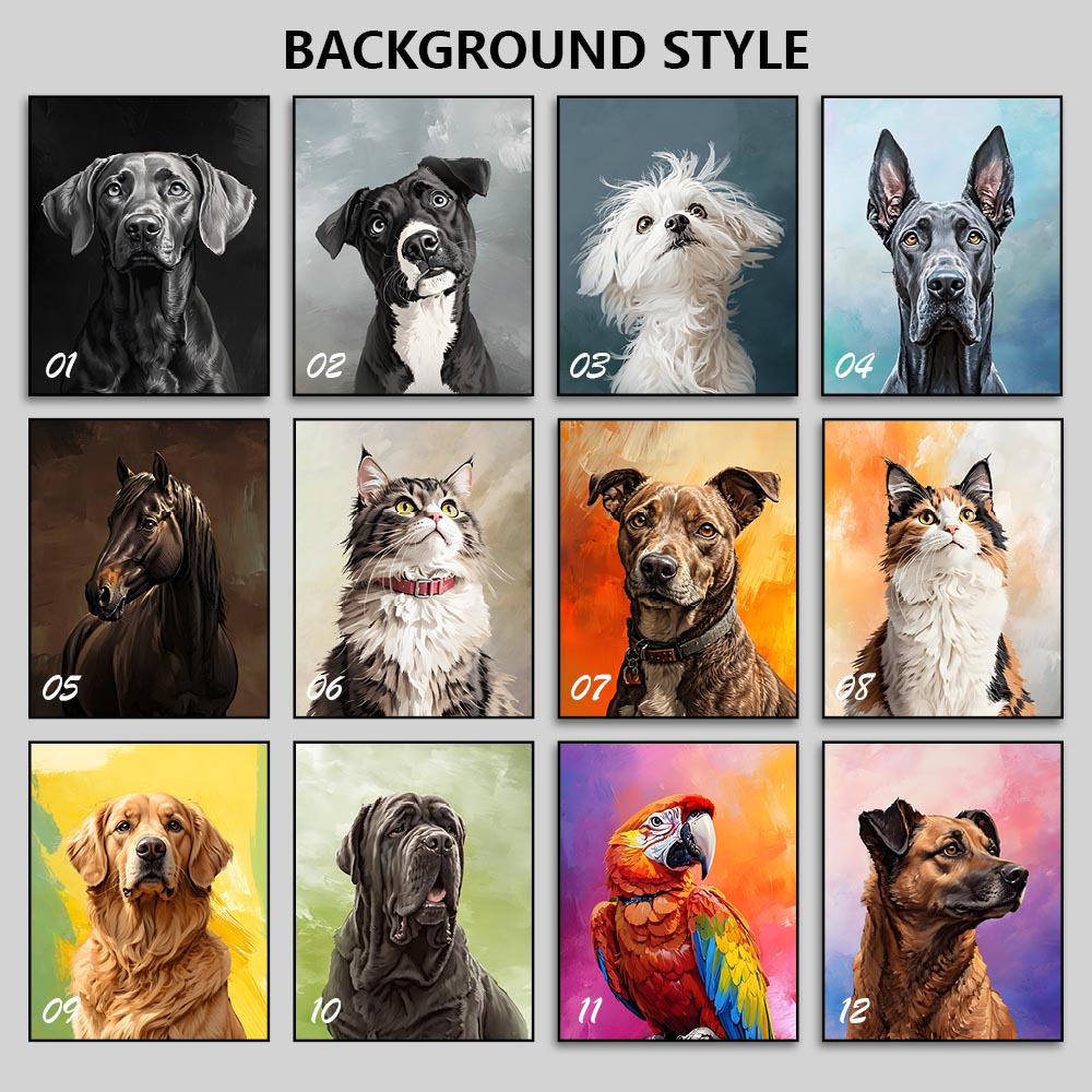 The Pet Portrait - Painterly Oil Edition custom pet portrait artwork