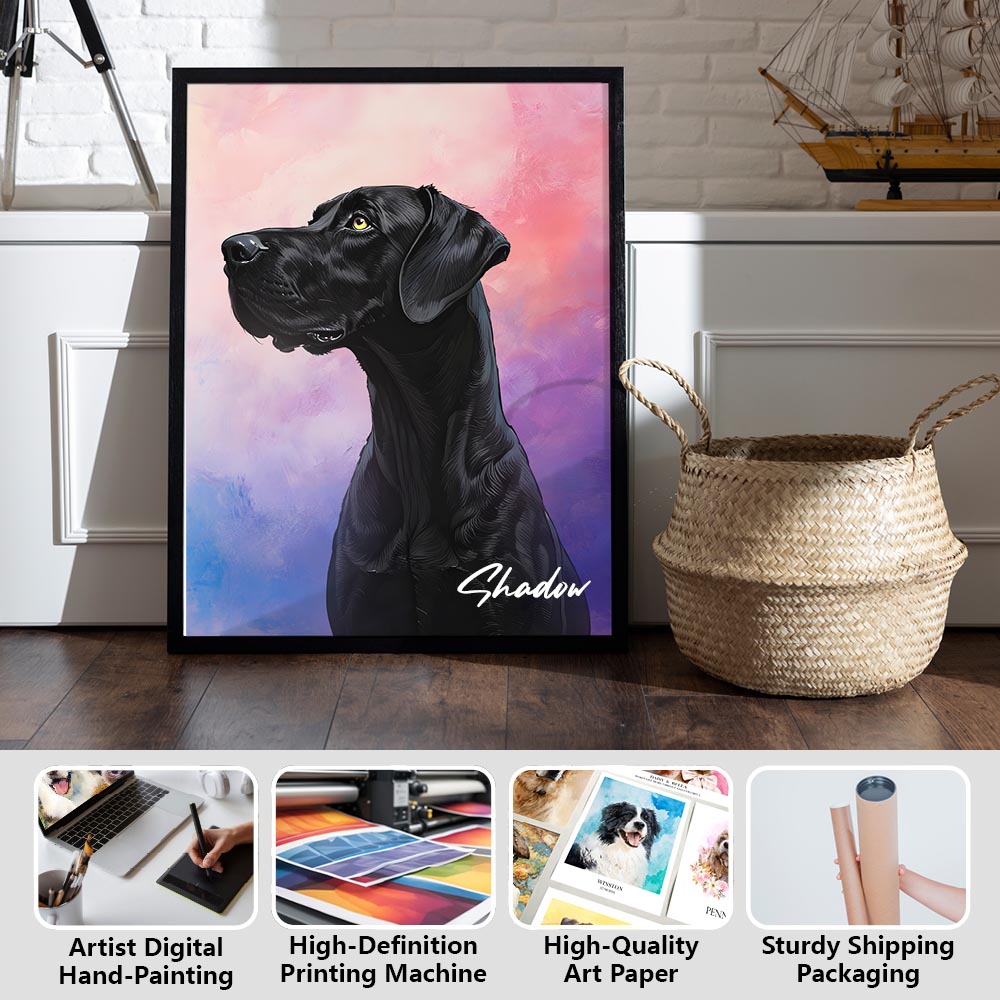The Pet Portrait - Painterly Oil Edition custom pet portrait artwork