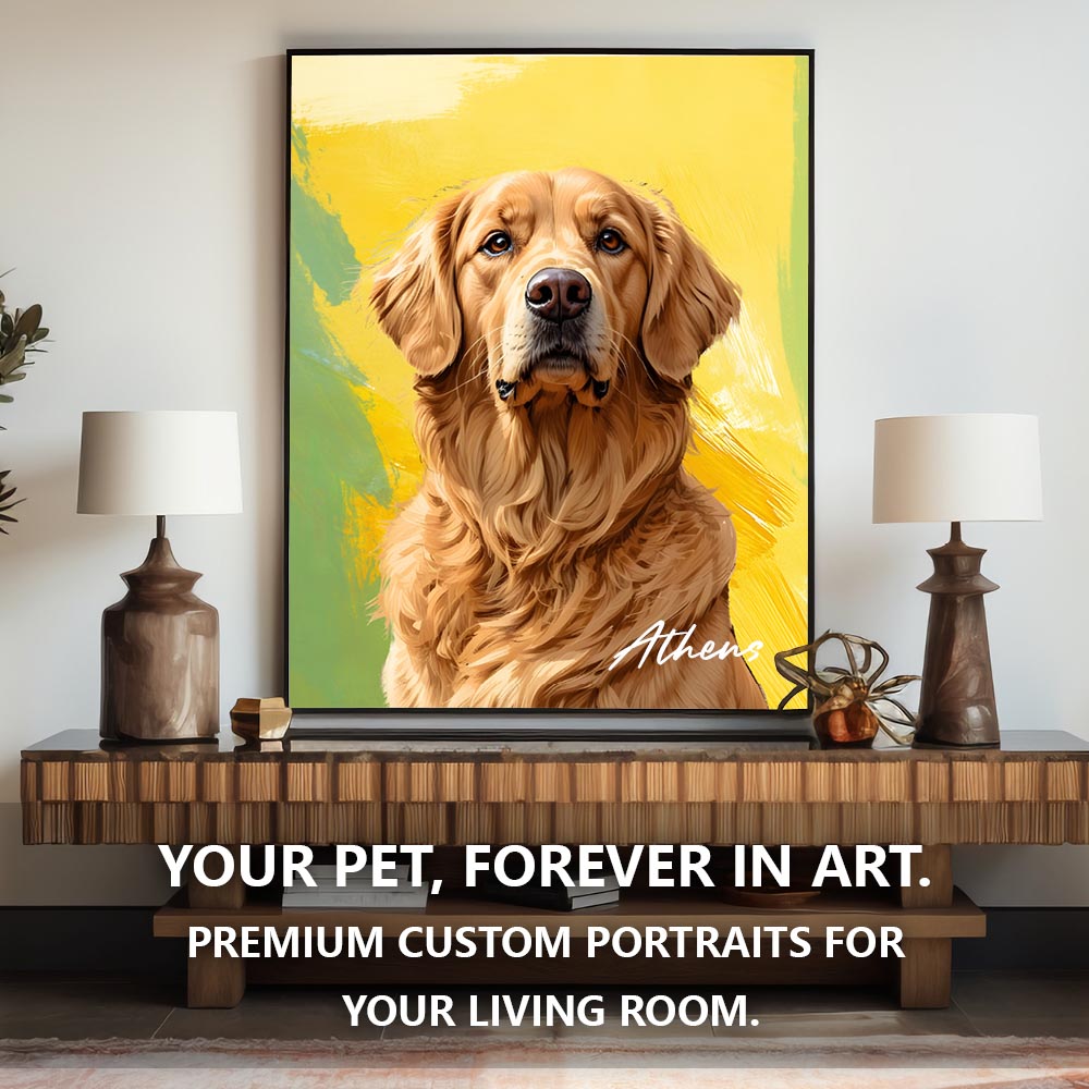 The Pet Portrait - Painterly Oil Edition custom pet portrait artwork