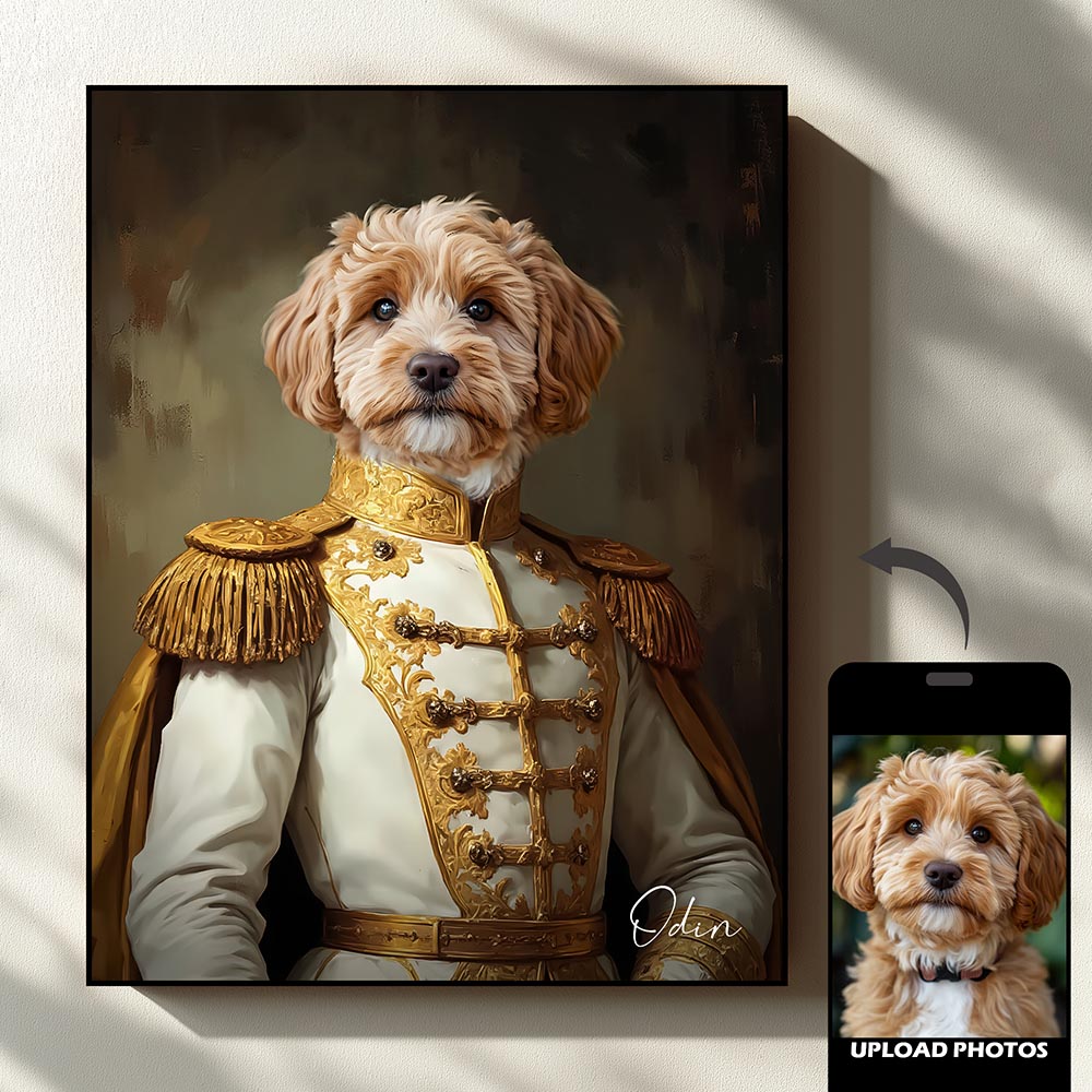 Commander royal pet portrait artwork preview by Gleamify