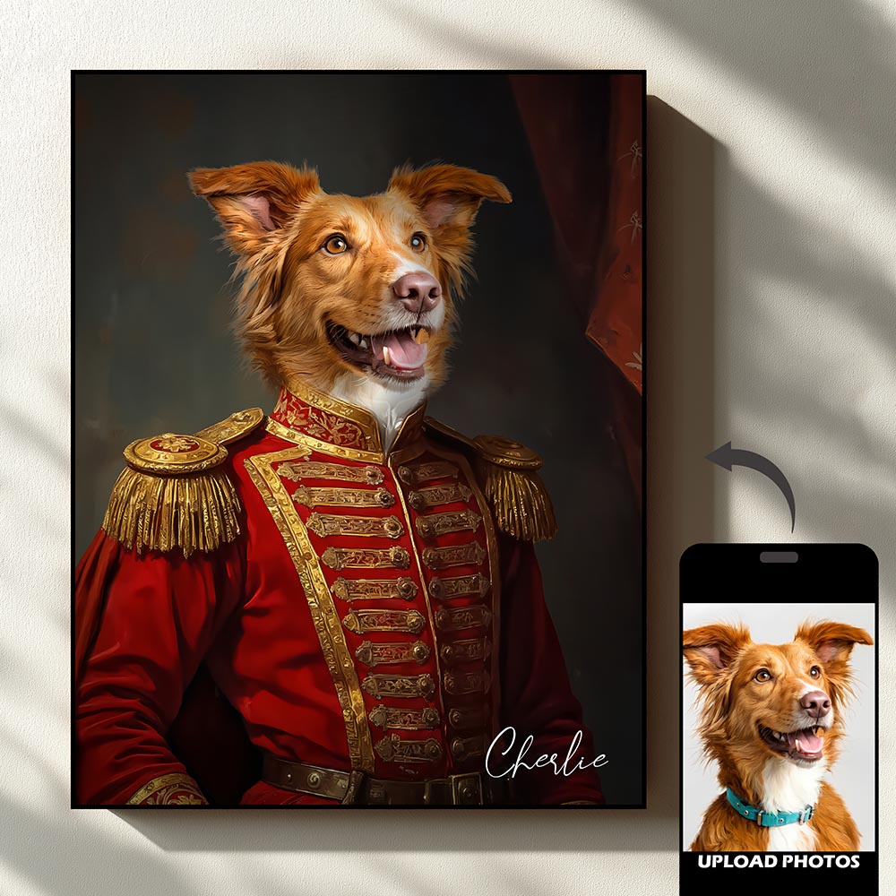 Commander royal pet portrait artwork preview by Gleamify