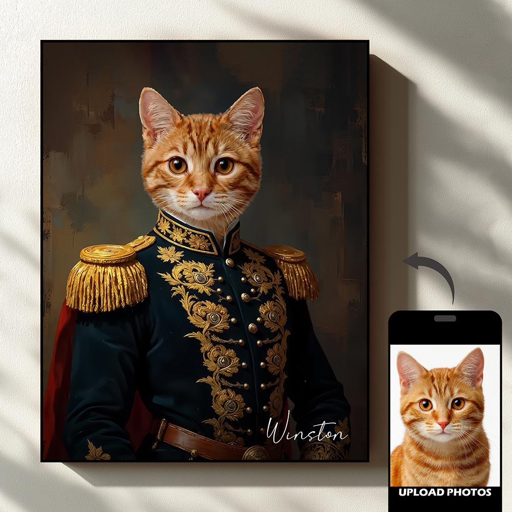 Commander royal pet portrait artwork preview by Gleamify