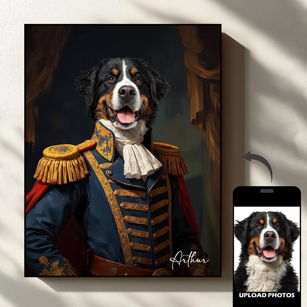 Commander royal pet portrait artwork preview by Gleamify