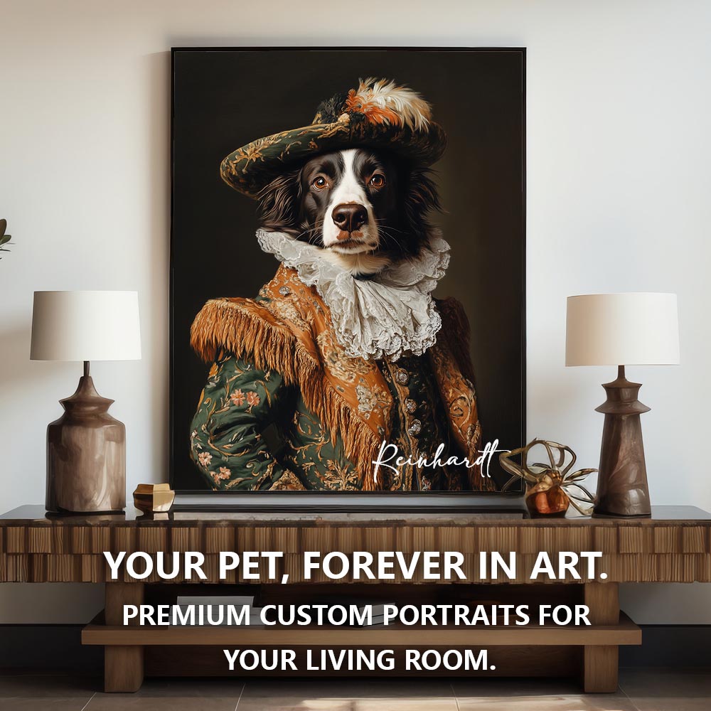 The Duke Pet Portrait - Emerald Sunset Edition