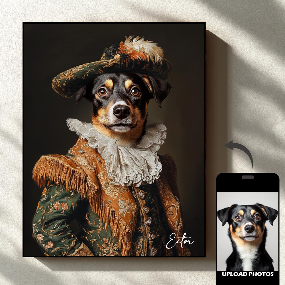 Duke royal pet portrait artwork preview by Gleamify