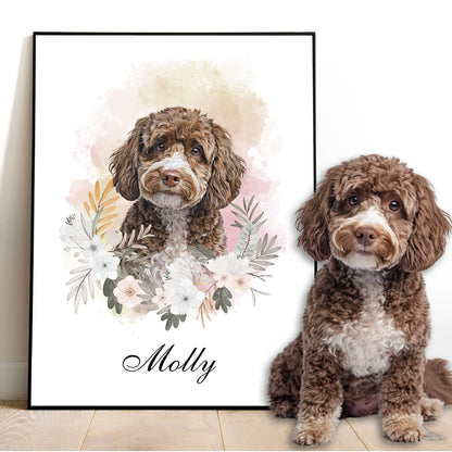 Multi-Pet Portrait - Floral Elegance Edition