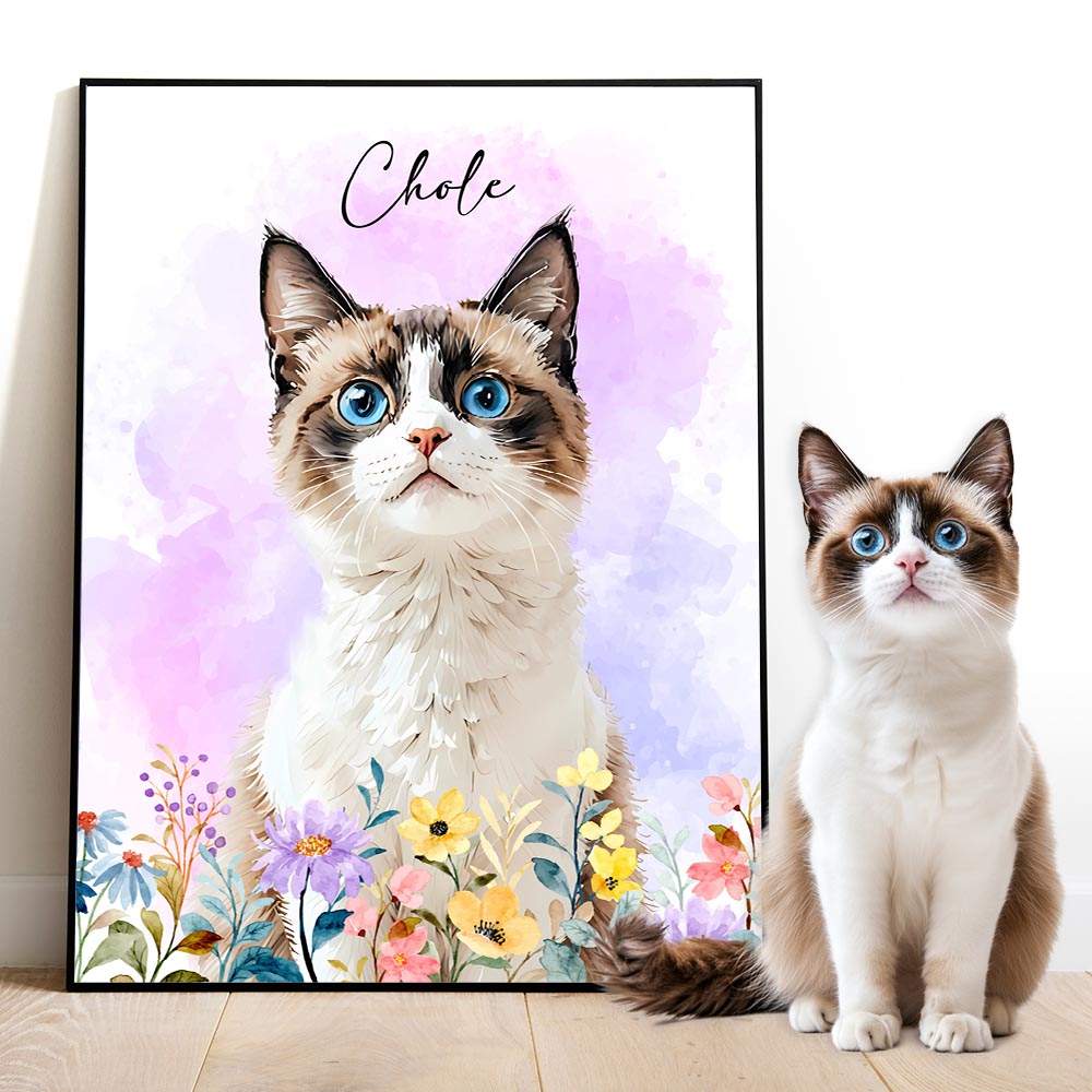Custom pet portrait artwork preview by Gleamify