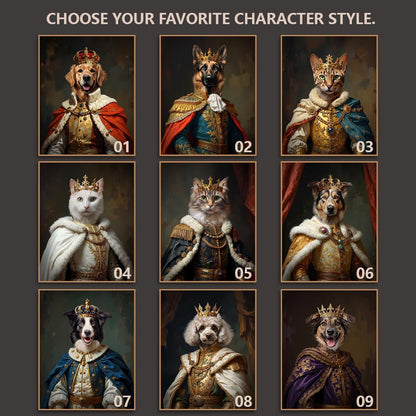 The King Pet Portrait - Royal Sapphire Edition